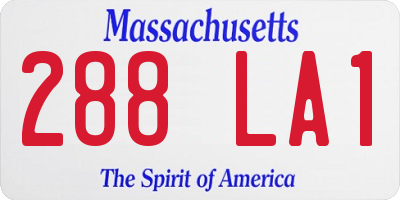 MA license plate 288LA1