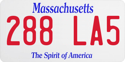MA license plate 288LA5