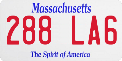 MA license plate 288LA6