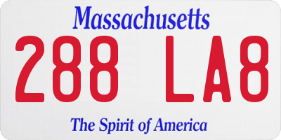 MA license plate 288LA8