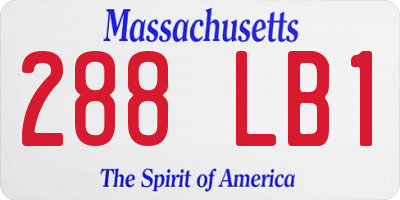 MA license plate 288LB1