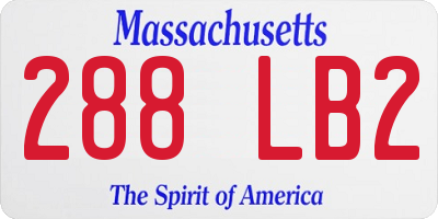 MA license plate 288LB2