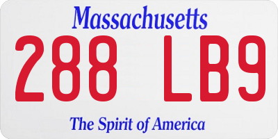 MA license plate 288LB9