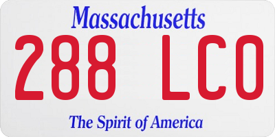 MA license plate 288LC0