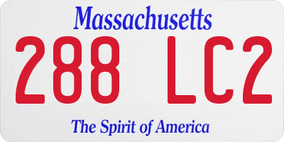 MA license plate 288LC2