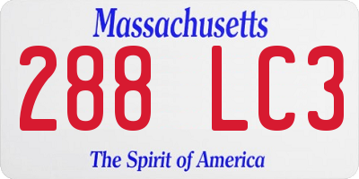 MA license plate 288LC3