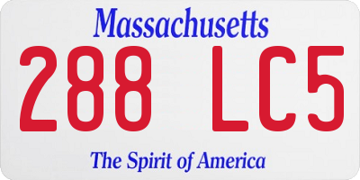 MA license plate 288LC5