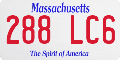 MA license plate 288LC6