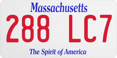 MA license plate 288LC7