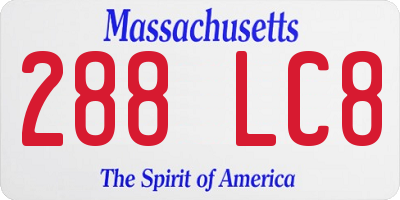 MA license plate 288LC8