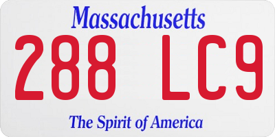 MA license plate 288LC9