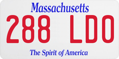 MA license plate 288LD0