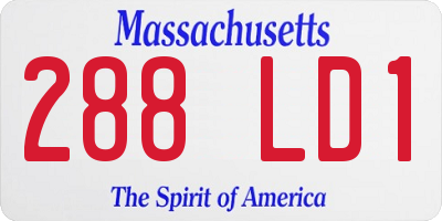 MA license plate 288LD1