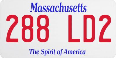 MA license plate 288LD2