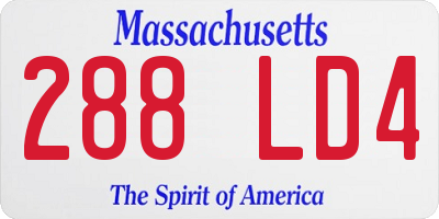 MA license plate 288LD4