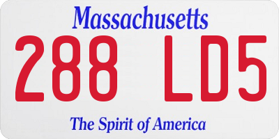 MA license plate 288LD5