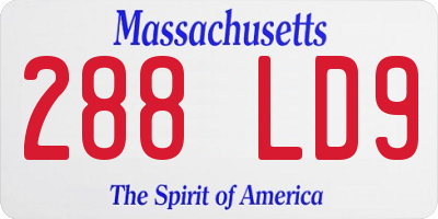 MA license plate 288LD9