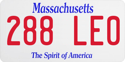 MA license plate 288LE0