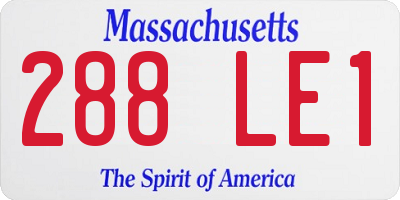 MA license plate 288LE1