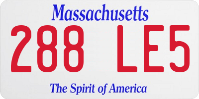 MA license plate 288LE5