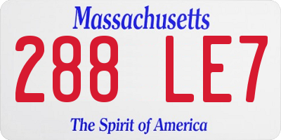 MA license plate 288LE7