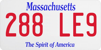 MA license plate 288LE9