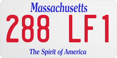 MA license plate 288LF1