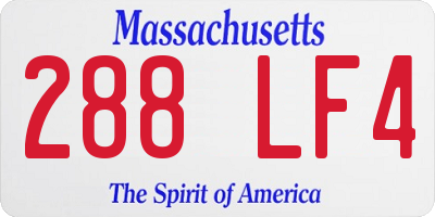 MA license plate 288LF4
