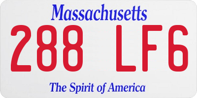 MA license plate 288LF6
