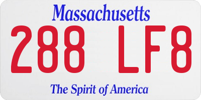 MA license plate 288LF8