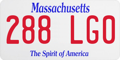 MA license plate 288LG0