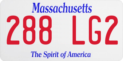 MA license plate 288LG2