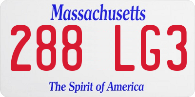MA license plate 288LG3
