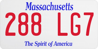 MA license plate 288LG7