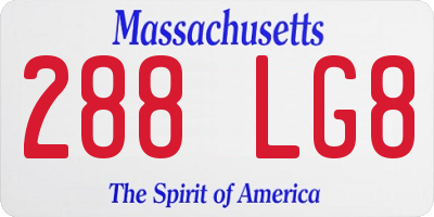 MA license plate 288LG8