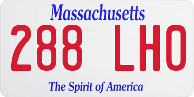 MA license plate 288LH0