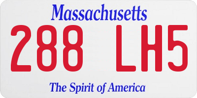 MA license plate 288LH5