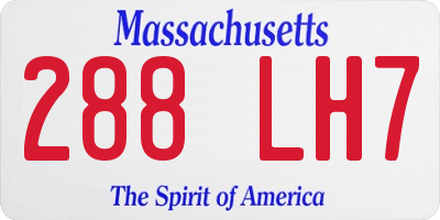 MA license plate 288LH7