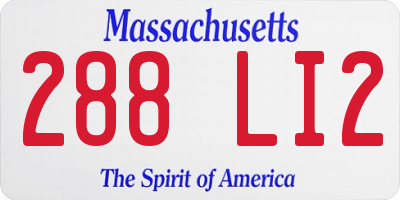 MA license plate 288LI2