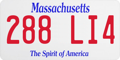 MA license plate 288LI4