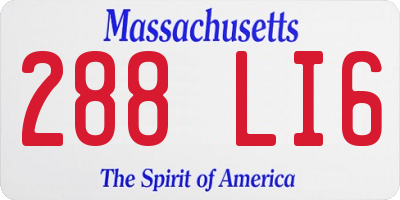 MA license plate 288LI6