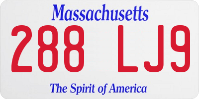 MA license plate 288LJ9
