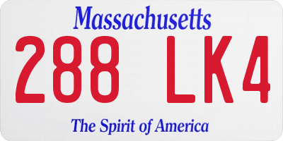 MA license plate 288LK4