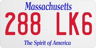 MA license plate 288LK6