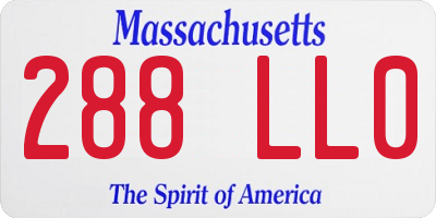 MA license plate 288LL0