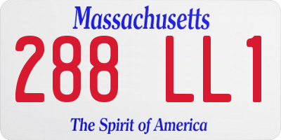 MA license plate 288LL1