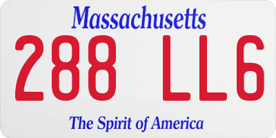 MA license plate 288LL6