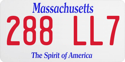 MA license plate 288LL7