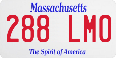 MA license plate 288LM0