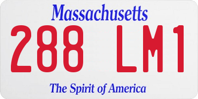 MA license plate 288LM1